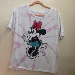 Adult Women’s Minnie Mouse Tie Dye Crop Top